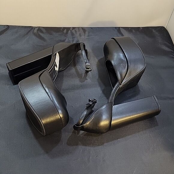 BRAND NEW WOMEN"S SUGAR SKYHIGH LEATHER ANKLE STRAP HEELS - Picture 8 of 16